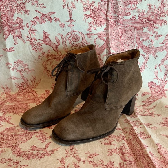 Ralph Lauren Collection purple label brown suede booties size 9 1/2 - Picture 10 of 13